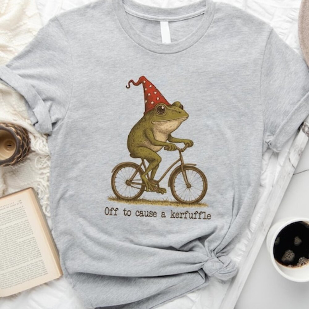 Off to Cause a Kerfuffle Frog Tshirt, Sarcastic Shirts, Funny Sayings T Shirt166